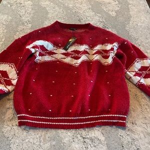 NWT small Red Diamond Christmas knit sweater soft